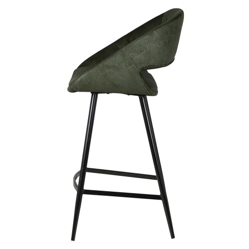 Tabouret ADA - velours côtelé - Vert foncé