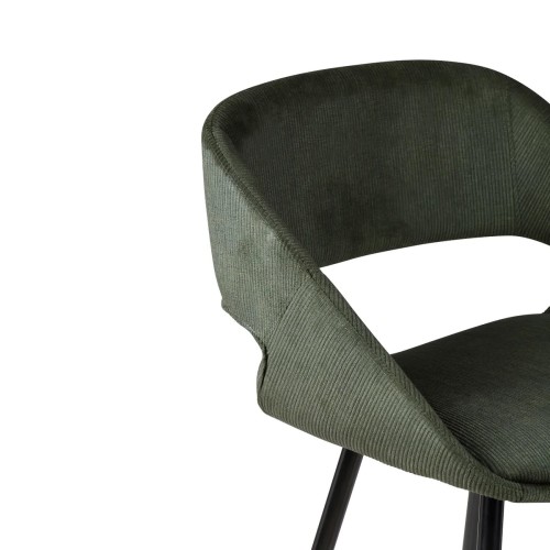 Tabouret ADA - velours côtelé - Vert foncé