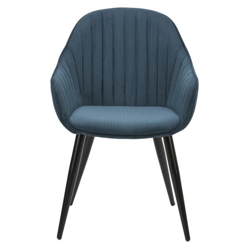 Chaise BARI -velours côtelé - Bleu