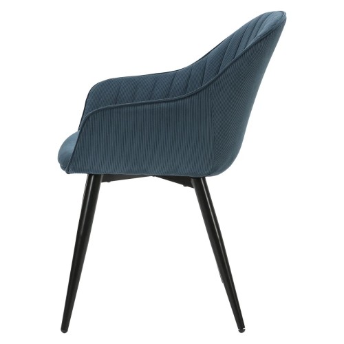 Chaise BARI -velours côtelé - Bleu