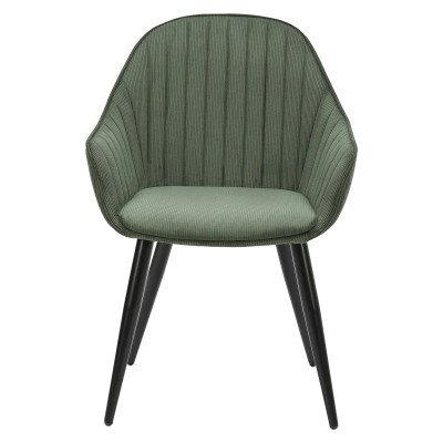 Chaise BARI - velours côtelé - Vert kaki