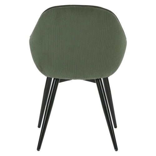 Chaise BARI - velours côtelé - Vert kaki