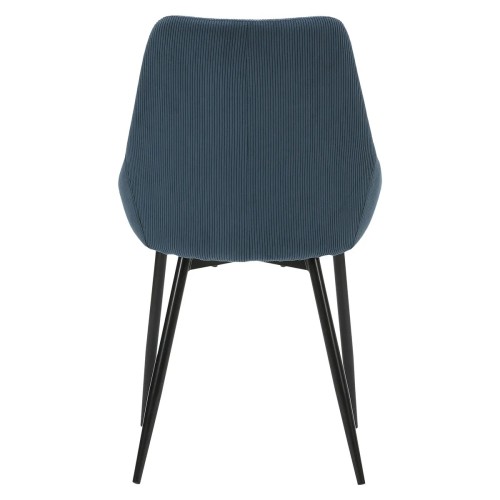 Chaise BARI - velours côtelé - Bleu