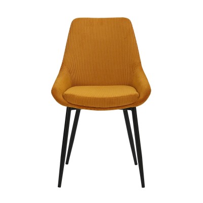 Chaise BARI - velours côtelé - Curry Moodntone
