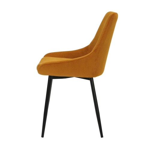 Chaise BARI - velours côtelé - Curry