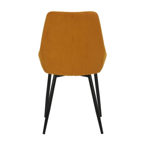 Chaise BARI - velours côtelé - Curry