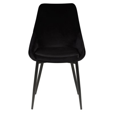 Chaise BARI -velours côtelé - Bleu Moodntone