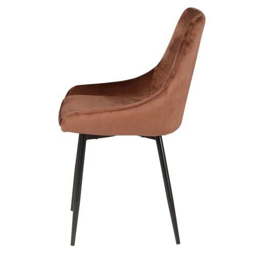 Chaise BARI - velours - Marron