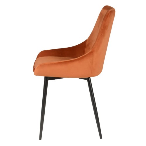 Chaise BARI - velours - Cognac