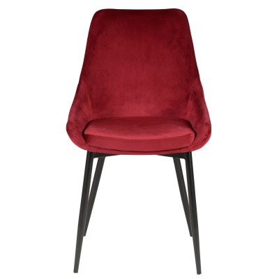 Chaise BARI - velours - Rouge Moodntone