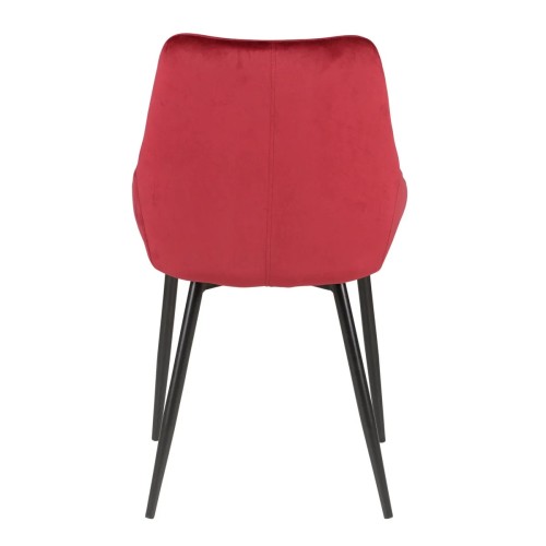 Chaise BARI - velours - Rouge