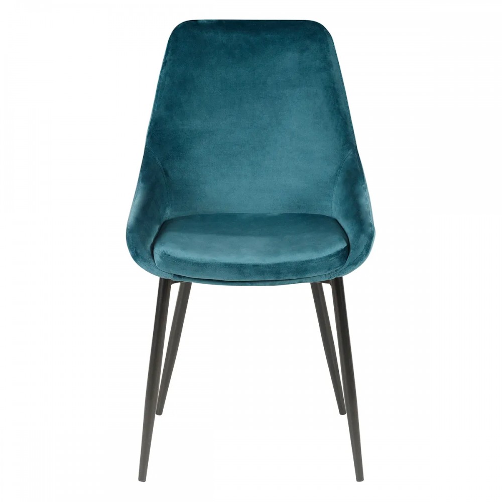 Chaise BARI - velours - Bleu