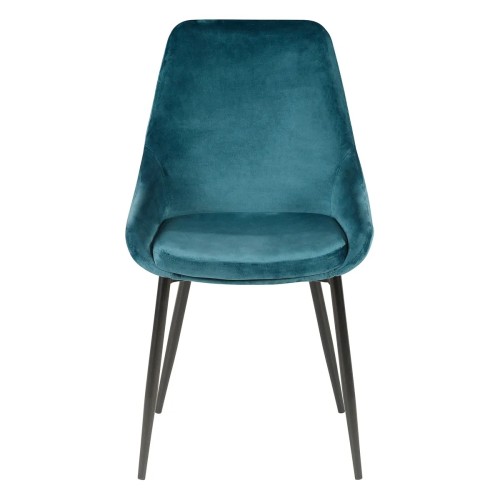 Chaise BARI - velours - Bleu