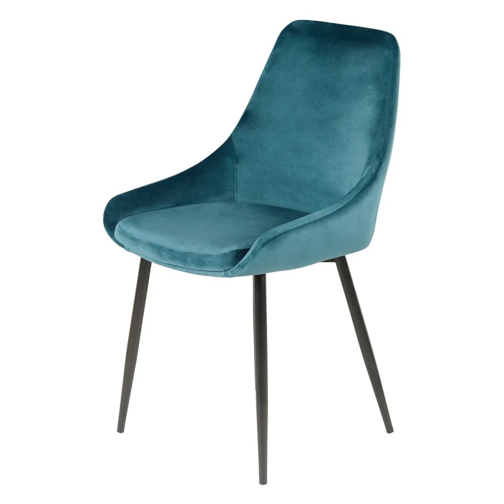 Chaise BARI -velours côtelé - Bleu