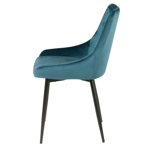 Chaise BARI - velours - Bleu