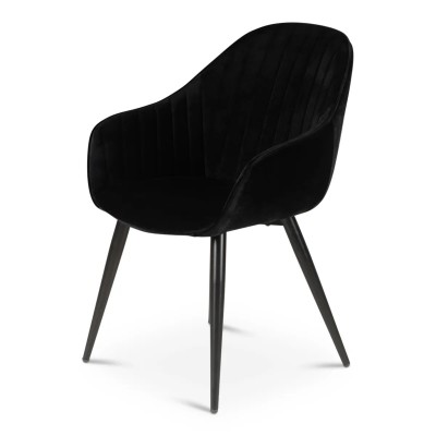 Fauteuil BARI - velours  - Noir 2