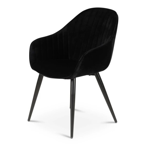 Fauteuil BARI - velours  - Noir