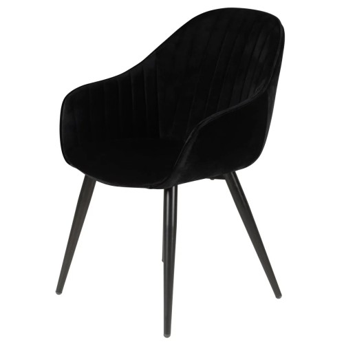 Fauteuil BARI - velours  - Noir