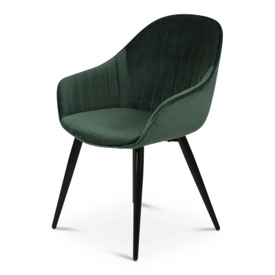 Fauteuil BARI - velours  - Vert foncé 2