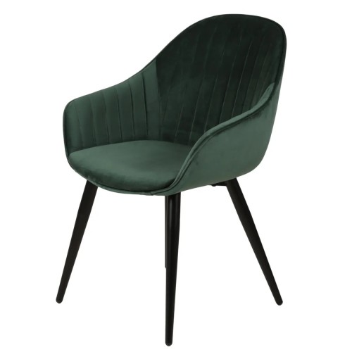 Fauteuil BARI - velours  - Vert foncé