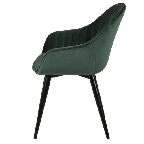 Fauteuil BARI - velours  - Vert foncé