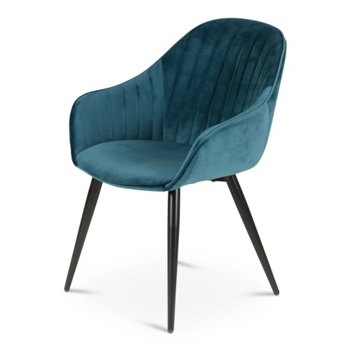 Fauteuil BARI - velours  - Bleu
