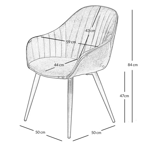 Fauteuil BARI - velours  - Bleu