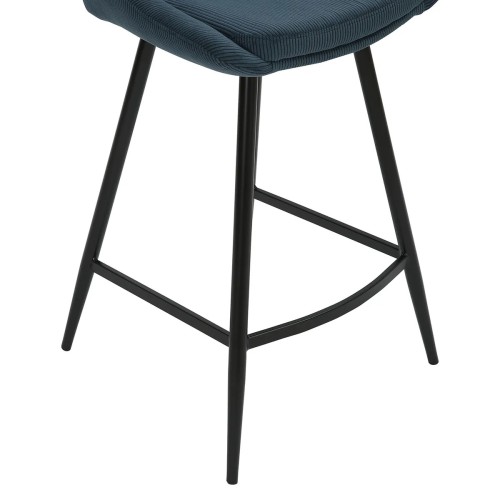Tabouret BARI - velours côtelé - Bleu