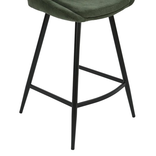 Tabouret BARI - velours côtelé - Vert sapin
