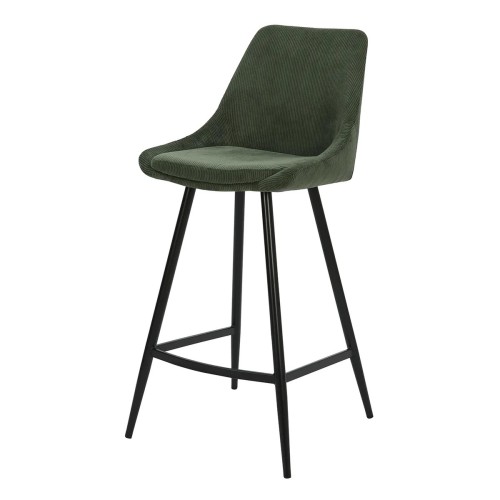 Tabouret BARI - velours côtelé - Vert sapin
