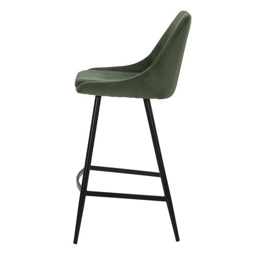 Tabouret BARI - velours côtelé - Vert sapin