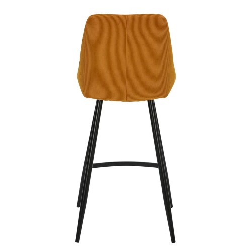 Tabouret BARI snack - velours côtelé -jaune curry