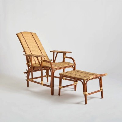 Chaise longue de ratán trenzado BAGATELLE 2