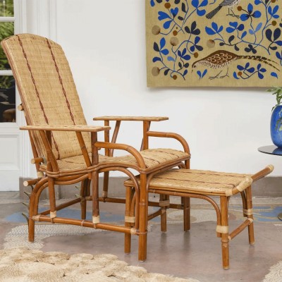 Chaise longue de ratán trenzado BAGATELLE Kok Maison