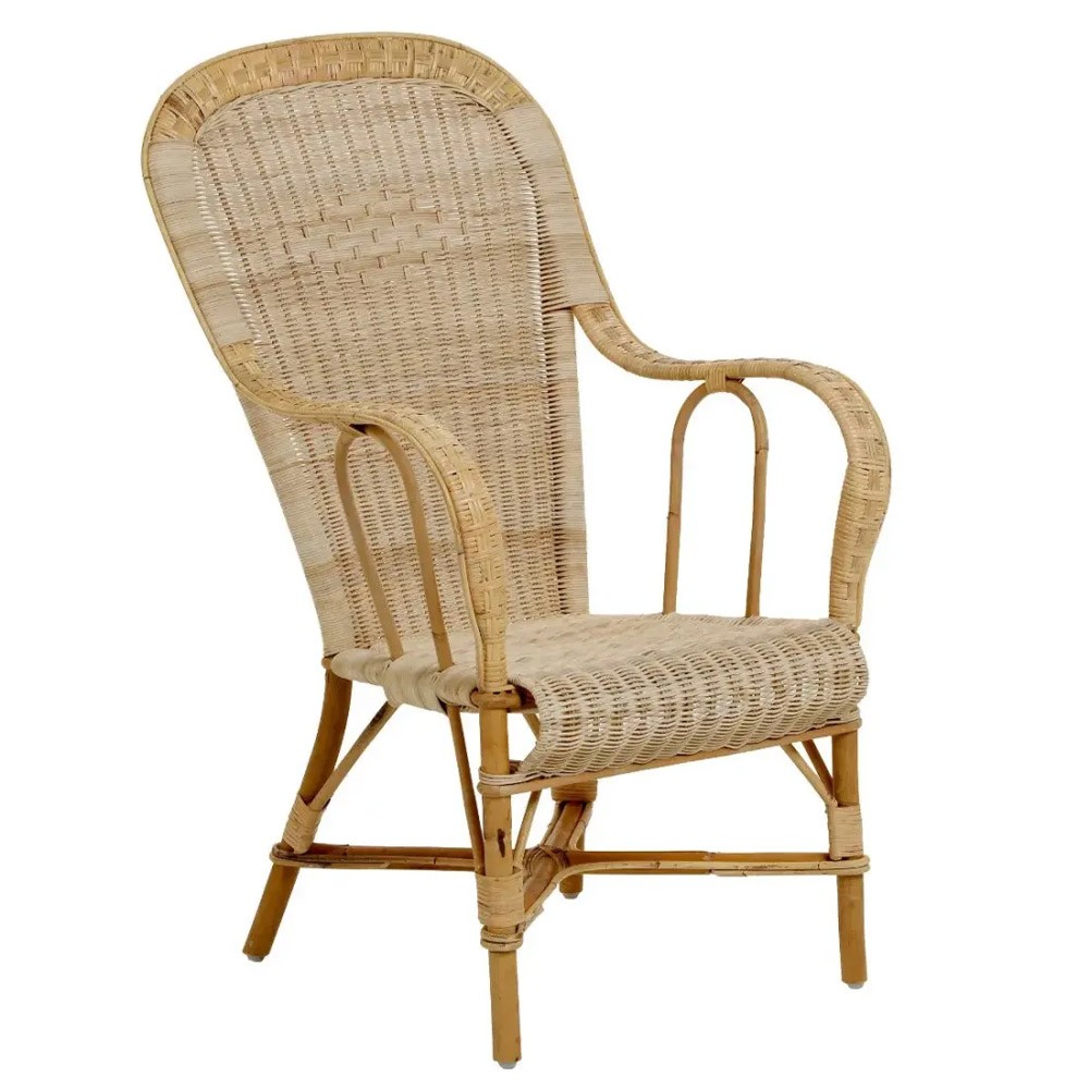 Fauteuil rotin haut dossier MARCEL