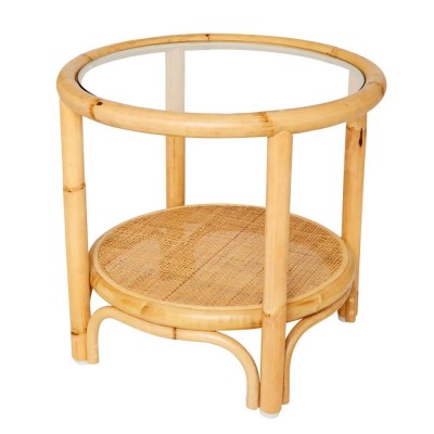 Mesa de centro Riviera redonda en rattan M Kok Maison 2