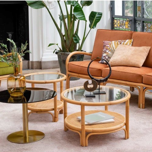 Riviera runder Rattan Couchtisch L. Kok Maison