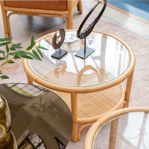 Riviera round rattan coffee table L Kok Maison