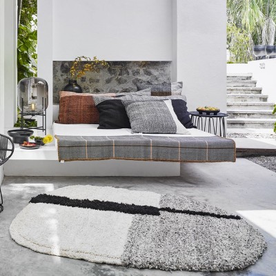 Alfombra Nudo S blanco / beige / rosa ames