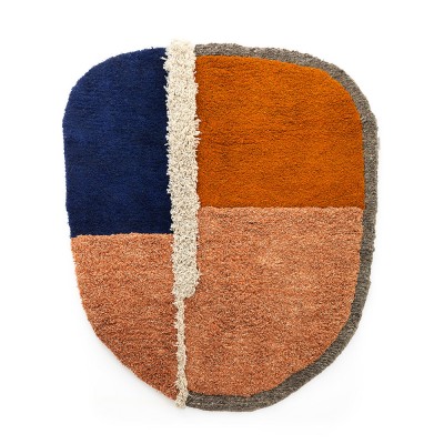 Tapis Nudo L bleu/orange/ocre ames ames
