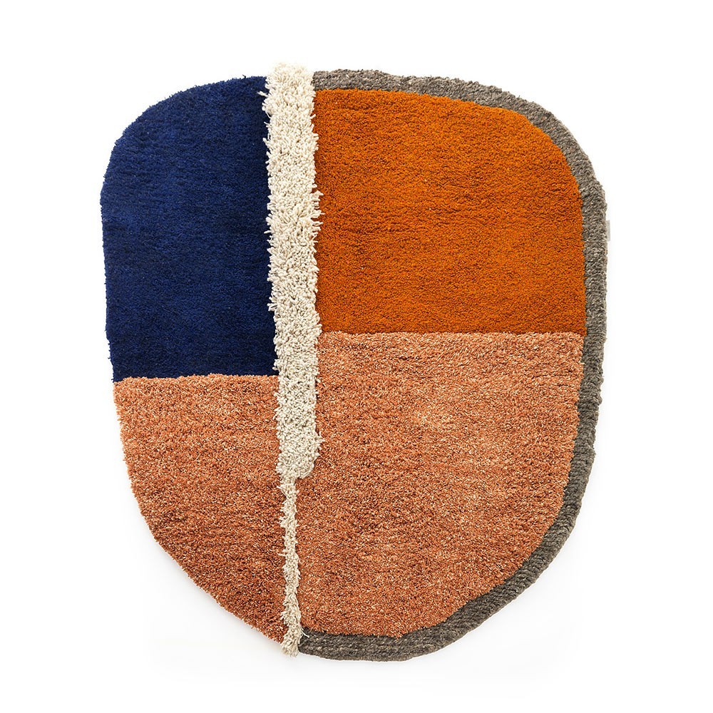 Nudo Teppich L blau / orange / ocker ames
