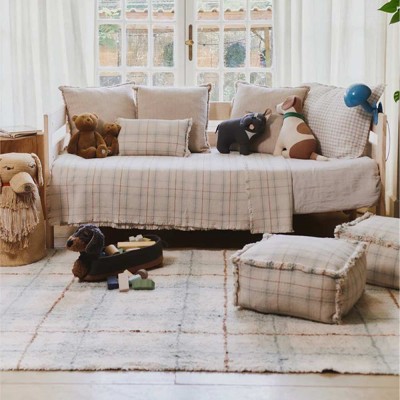 Tapis Lavable Tartan - bleu sauge