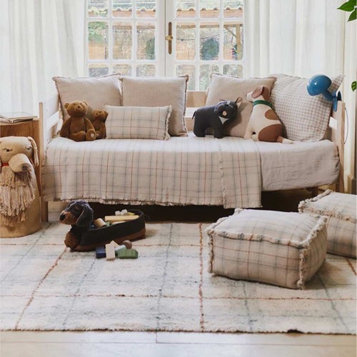 Tapis Lavable Tartan - bleu sauge