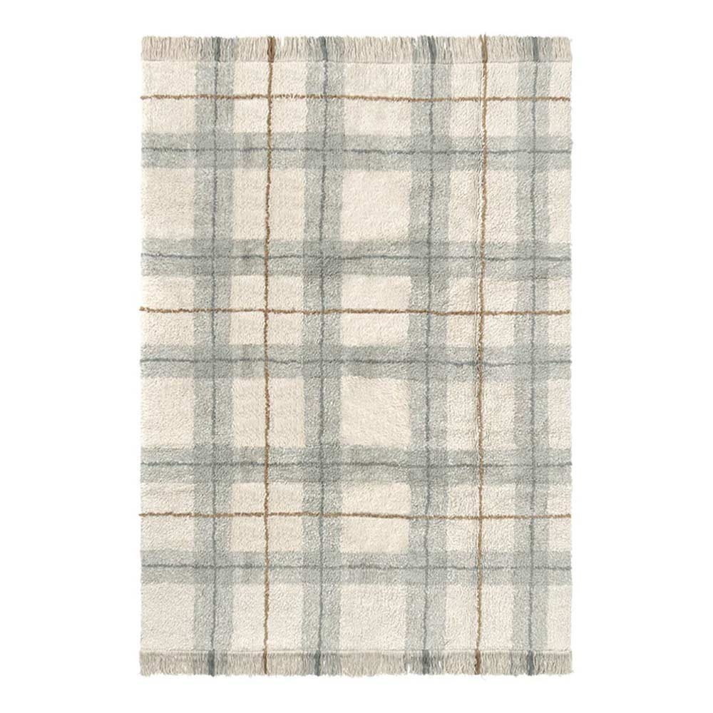 Tapis Lavable Tartan - bleu sauge