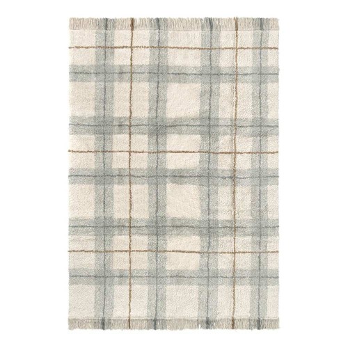 Tapis Lavable Tartan - bleu sauge