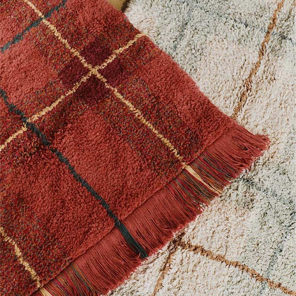 Tapis Lavable Tartan - bleu sauge