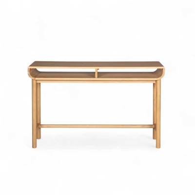 Console 120 cm 2 niches chêne naturel Evasia