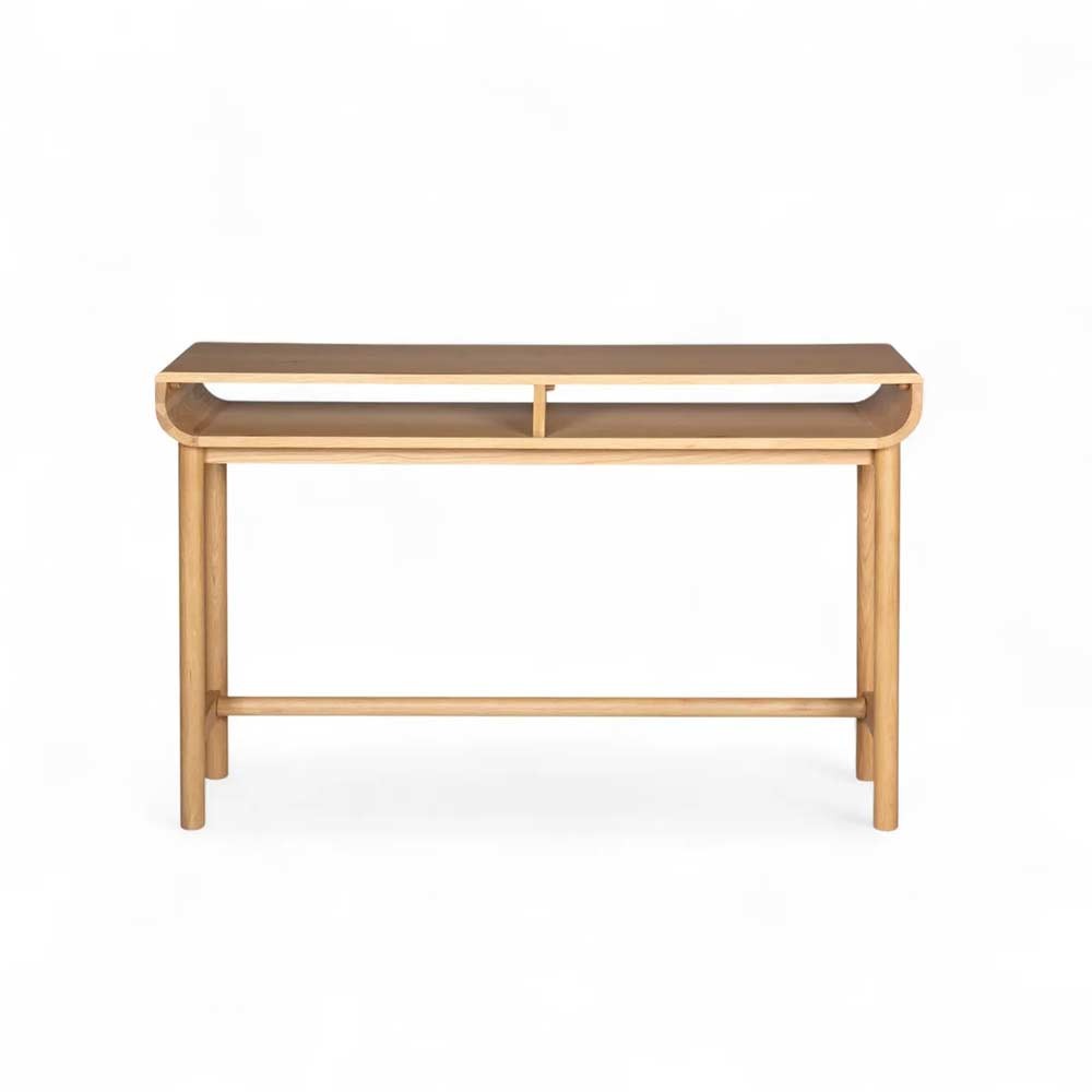 Console 120 cm 2 niches chêne naturel Evasia