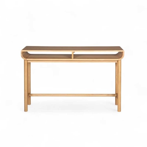 Console 120 cm 2 niches chêne naturel Evasia