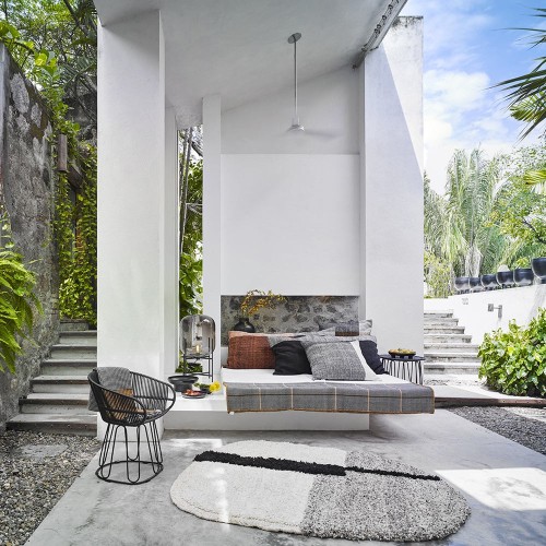 Tapis Nudo L gris/vert/noir ames